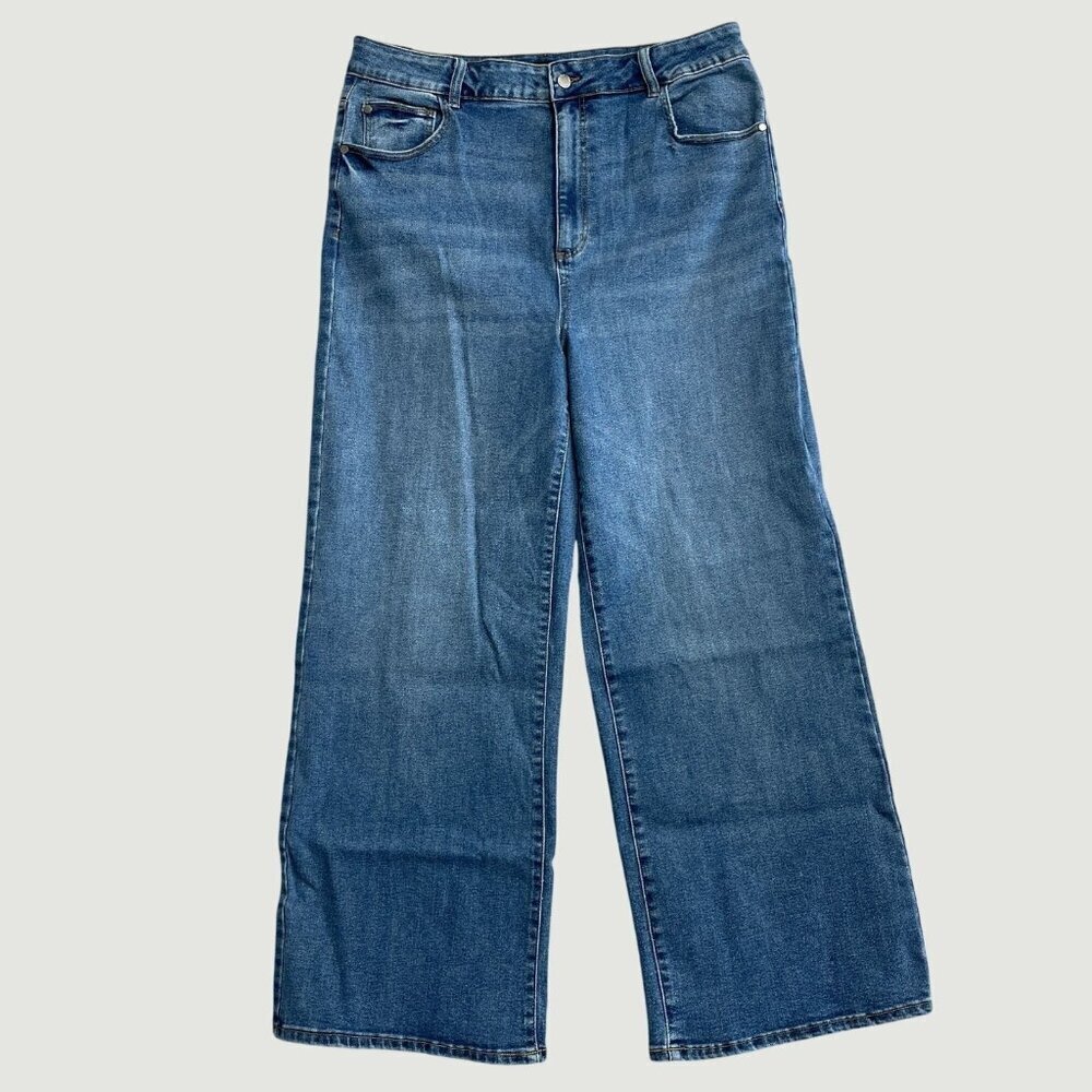 NEW Well Worn Wide Leg High Rise Jeans Women's Size 16/36 Stretched - Picture 6 of 14
